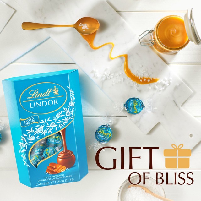 Lindt Lindor salted caramel chocolate truffles 200g, UK version
