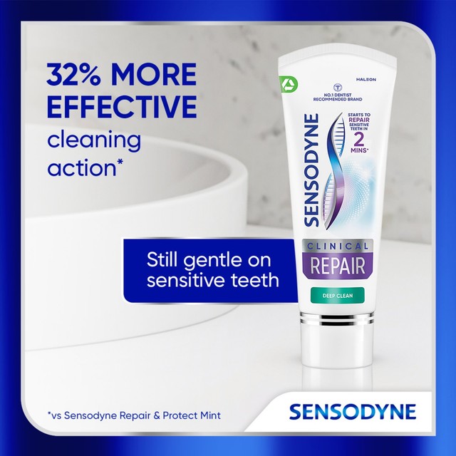 Sensodyne Clinical Repair Deep Clean Sensitive Toothpaste 75ml (British brand)
