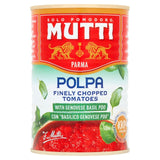 Mutti chopped tomatoes with basil 400g, imported from the UK