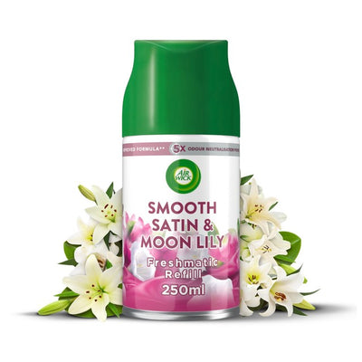 M&S Air Wick Smooth Satin & Moon Lily Freshmatic Refill 250ml- Buy online at McGrocer