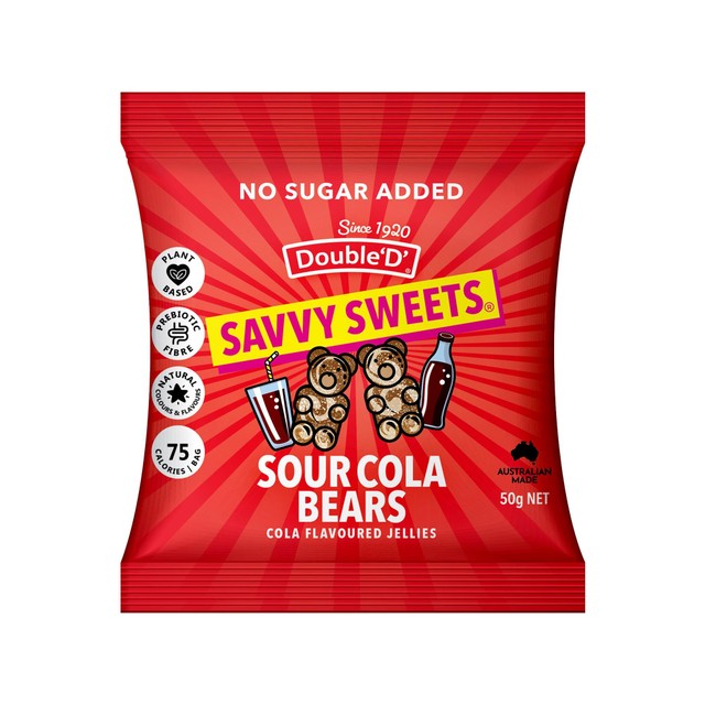Savvy Sweets Sour Cola sugar-free sweets 50g (British brand)