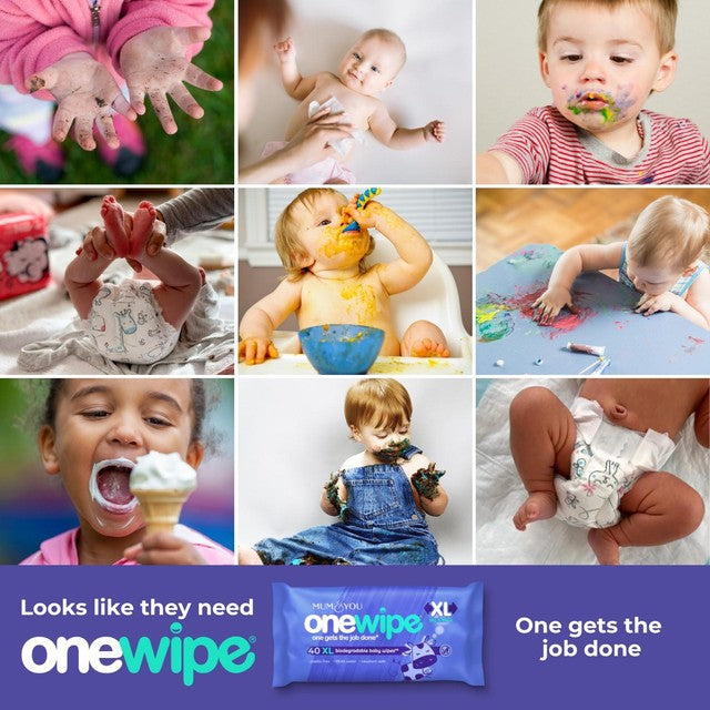 Mum & You extra large biodegradable baby wipes 40 pack, imported from the UK