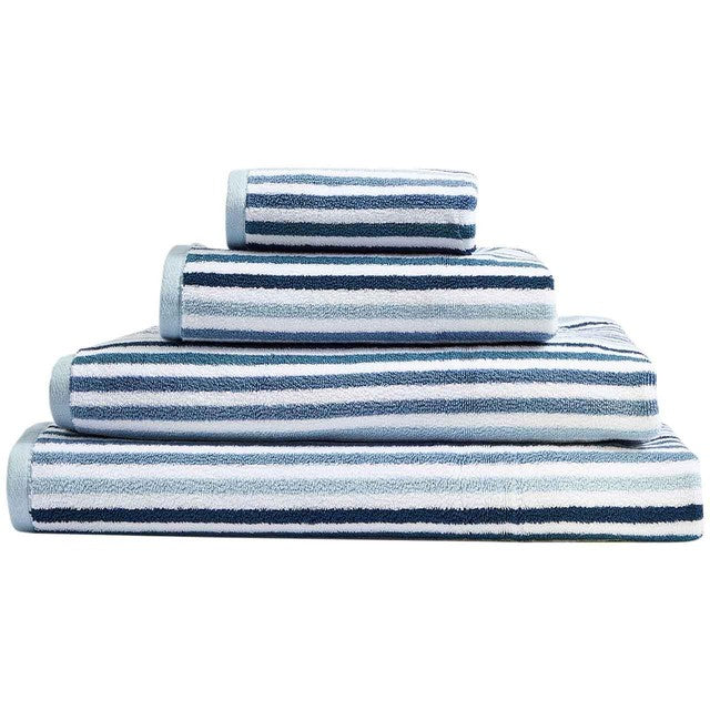 M&S striped blue bath towel (British brand)