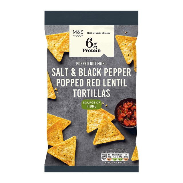 M&S Salt & Black Pepper Popped Red Lentil Tortillas (British brand)