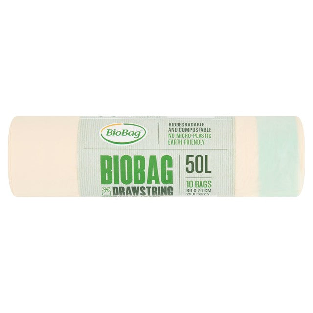 Bio Bag compostable drawstring bin liners 50L - British product