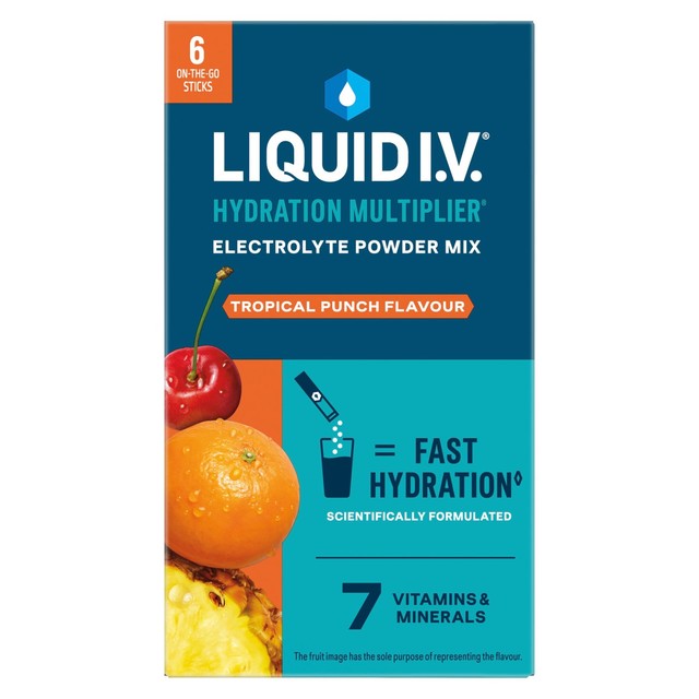 Unilever Liquid I.V. tropical punch electrolyte mix 6 sachets, UK version