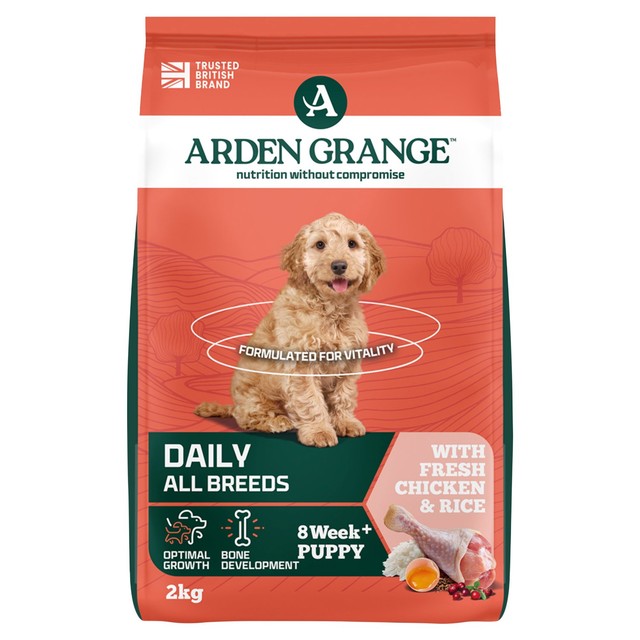 Arden Grange puppy junior dry dog food 2kg - British product