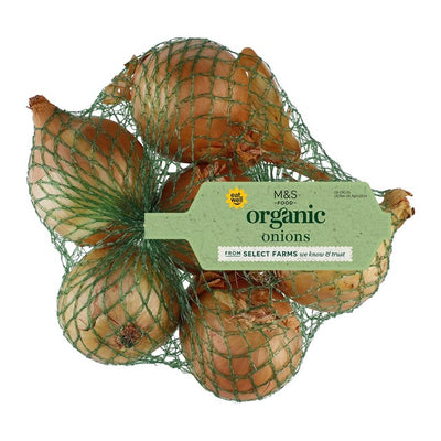 M&S M&S Organic Brown Onions Vegetable 750 جرام - اشترِ عبر الإنترنت من McGrocer