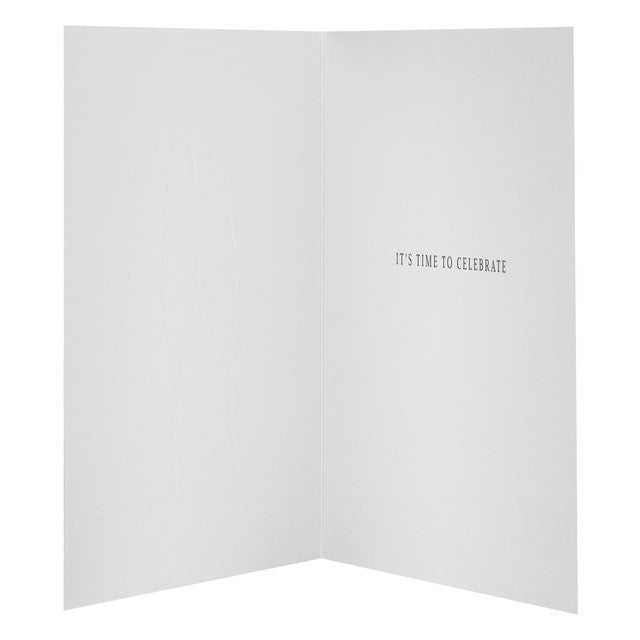 M&S Clink Glasses birthday card 15cm x 15cm, imported from the UK