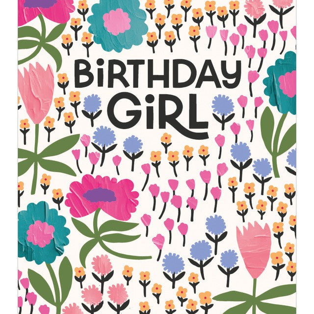 Pigment ditsy birthday girl card 160mm x 156mm - British product