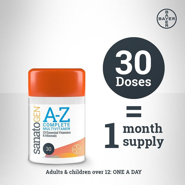 Sanatogen A-Z Complete Multivitamin Tablets 30 Tablets (British brand)