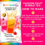 Bubbleology Passion Fruit Bubble Tea Kit with Strawberry Popping Boba 135g - British product