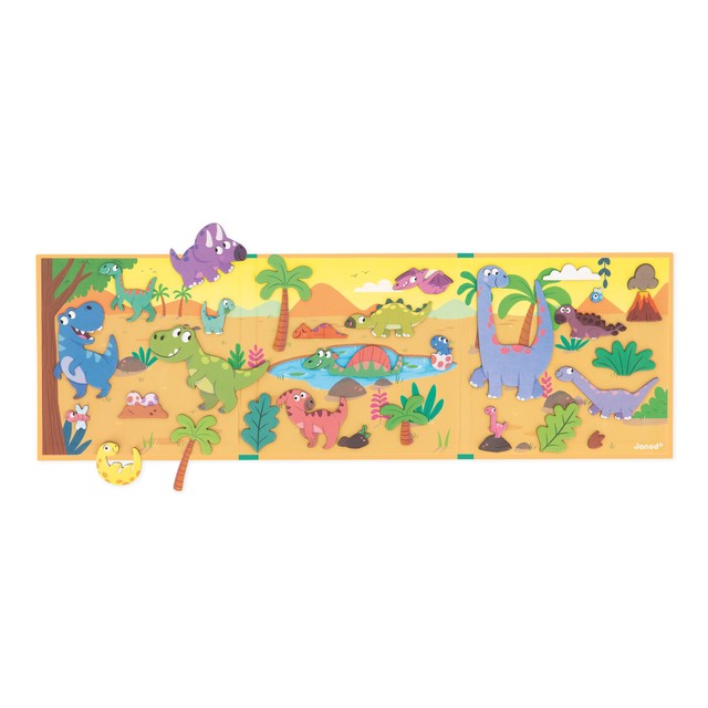 Janod Magneti'stories Dinosaurs magnetic game 18cm - British product