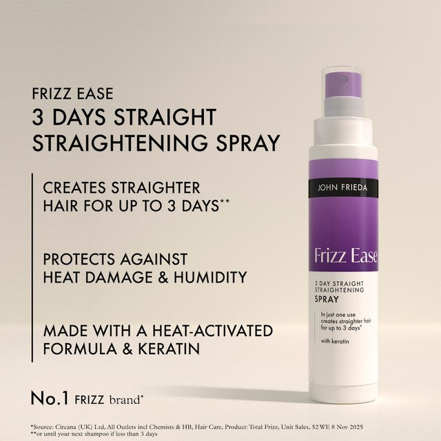 John Frieda Frizz Ease 3 Day Straight spray, imported from the UK