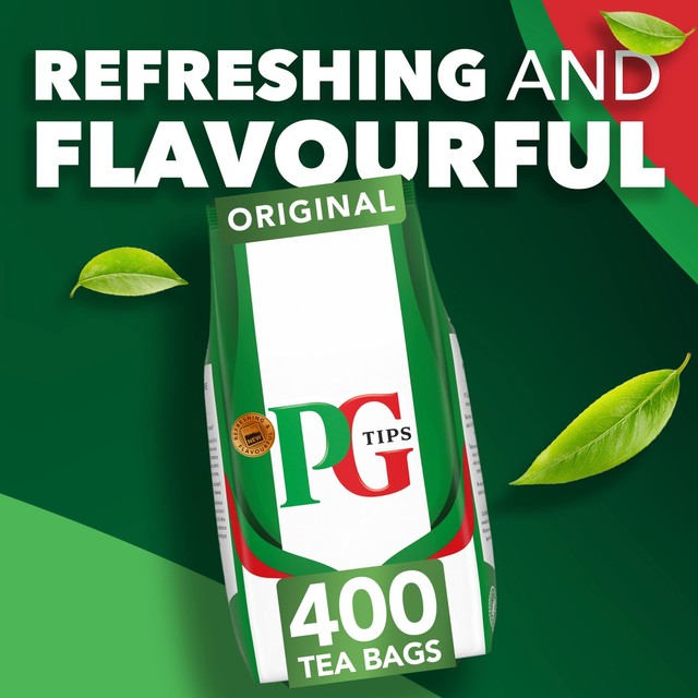 PG Tips black tea biodegradable tea bags 400 pack, imported from the UK