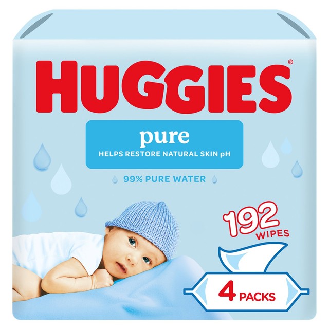 Huggies Pure baby wipes Quad Pack, UK version