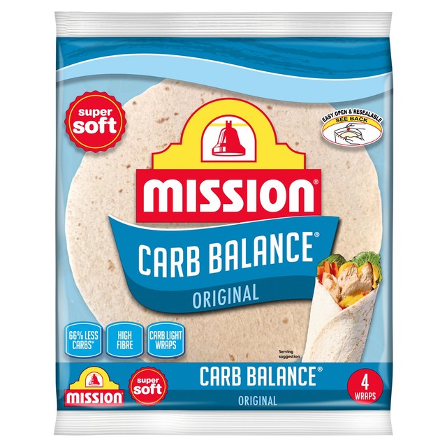 Mission Carb Balance tortilla wraps pack of 4 (British brand)
