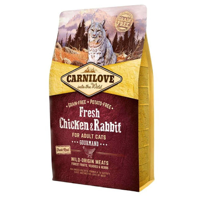 Nourriture sèche pour chats adultes Carnilove Fraîche Poulet & Lapin 2kg