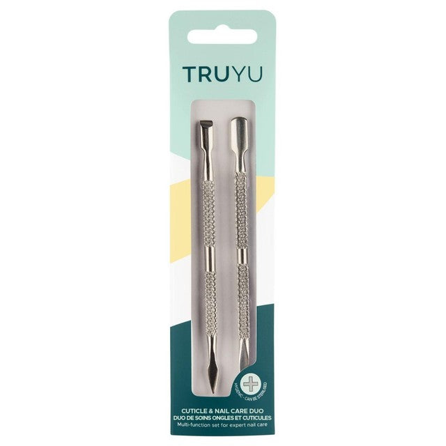 Truyu cuticle and nail care duo stainless steel pushers, UK version