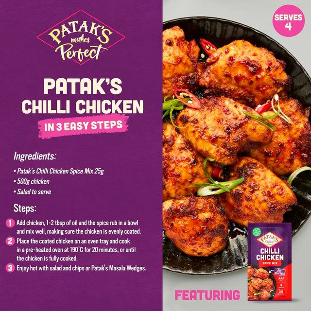 Pataks chilli chicken spice mix sachet - British product