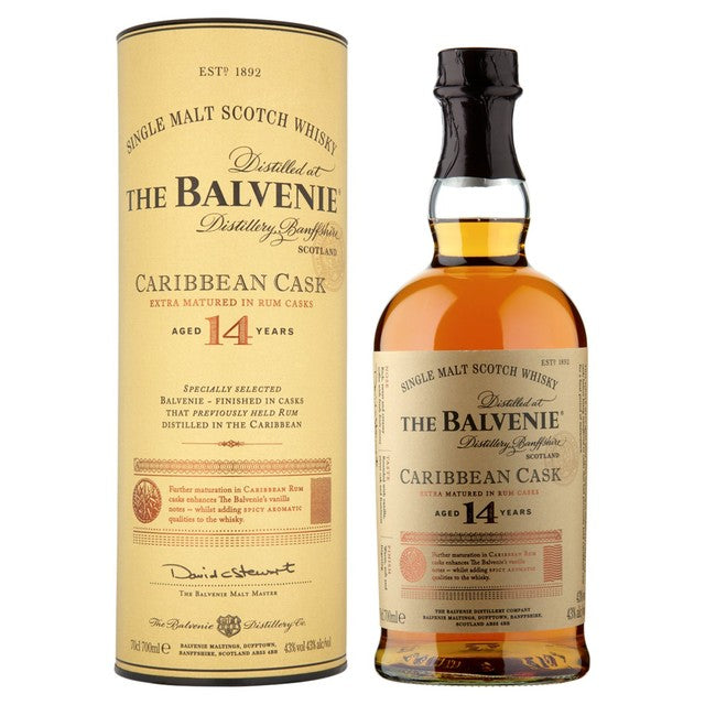 Balvenie Caribbean Cask 14 Year Old single malt whisky 70cl (British brand)