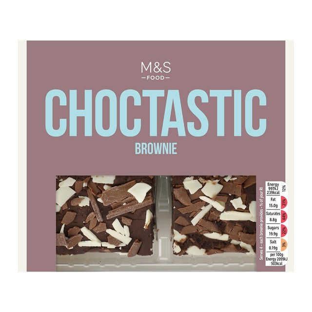 M&S Milk, White & Dark Chocolate Brownies, imported from the UK