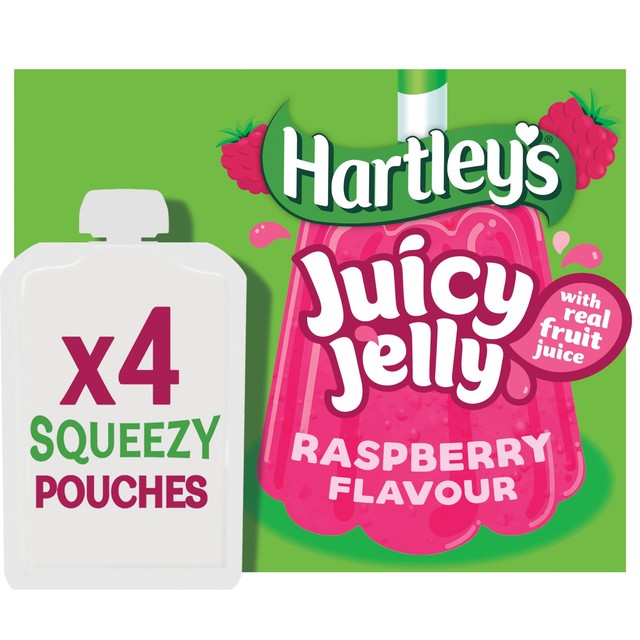 Hartley's jelly pouches raspberry flavour - British product