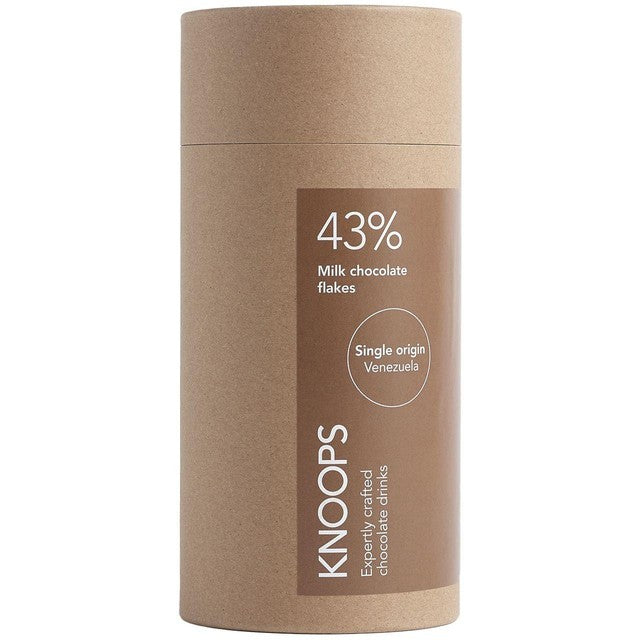 Knoops 43% milk hot chocolate flakes tube - British product