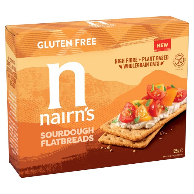 Nairn's Gluten Free Sourdough Flatbreads 125g, imported from the UK