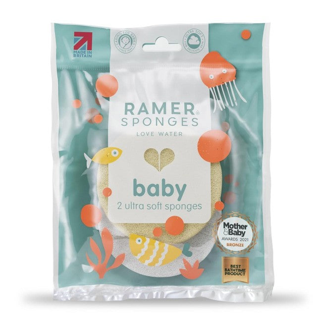 Ramer Ultra Soft Baby Sponge Twinpack, imported from the UK