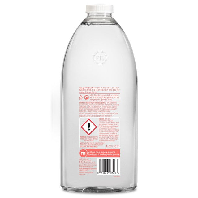 Method Antibacterial All Purpose Cleaner Refill Peach Blossom 2L, imported from the UK