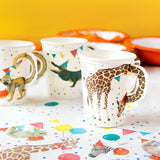 Talking Tables safari animal paper cups 8 pack (British brand)