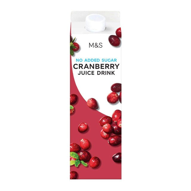 M&S no added sugar cranberry juice drink 1L, imported from the UK