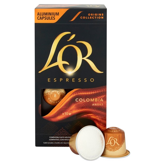 L'OR Colombia intensity 8 coffee pods x10, UK version