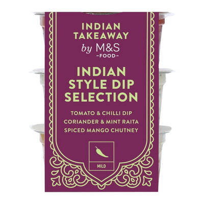 M&S M&S Indian Dip Selection with Tomato, Yogurt, and Mango Chutney 3 x 50g- Buy online at McGrocer