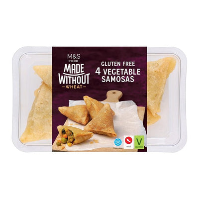 M&S M&S Made Without Grønnsakssamosa 4 pakke Glutenfri paier 108g - Kjøp online på McGrocer