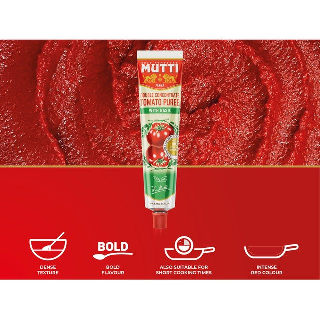 Mutti tomato puree double concentrate with basil (British brand)