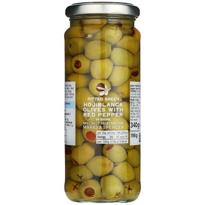 M&S M&S Hojiblanca Pimento Stuffed Green Olives 340g- Buy online at McGrocer