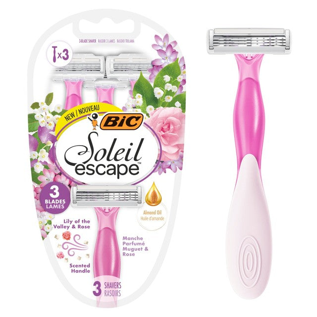 BIC women's disposable razor Lily scent pack of 3, imported from the UK