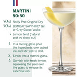 Noilly Prat dry vermouth with herbs and spices, imported from the UK