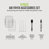 Tower air fryer accessories set with stainless steel skewers and racks (British brand)
