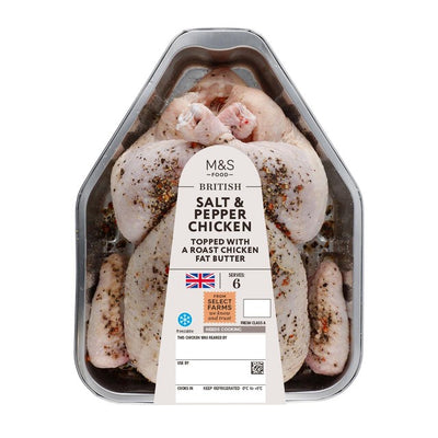 M&S M&S دجاجة كاملة بالملح والفلفل مع زبدة 2.35 كجم - اشترِ عبر الإنترنت من McGrocer