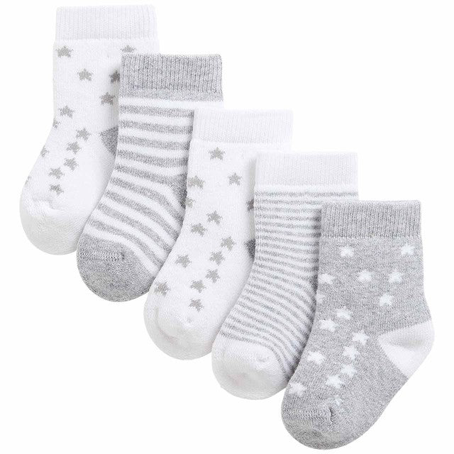 M&S Terry Stars socks grey 12-24 months, imported from the UK
