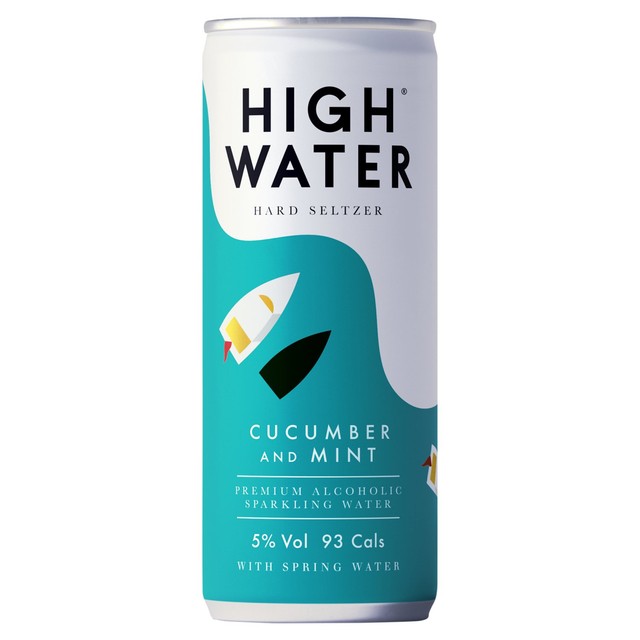 High Water cucumber & mint hard seltzer 250ml, UK version