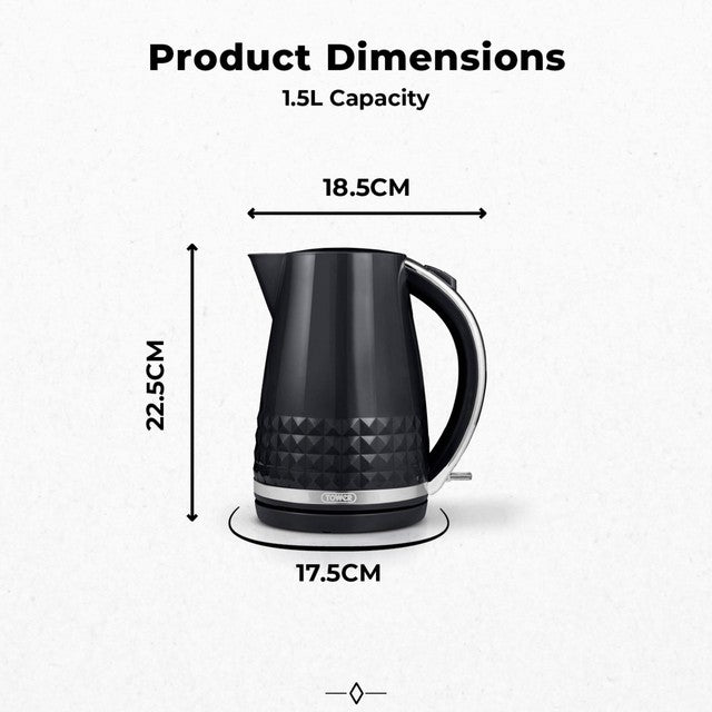 Tower Solitaire kettle 1.5L black, UK version