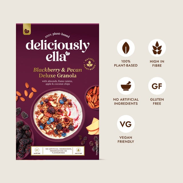 Deliciously Ella blackberry & pecan granola 350g - British product