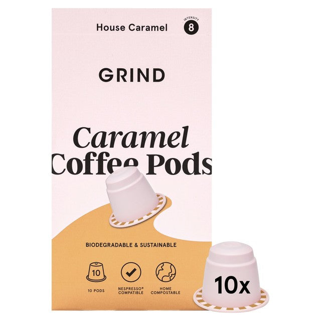 Grind caramel coffee pods 10 pack - British product