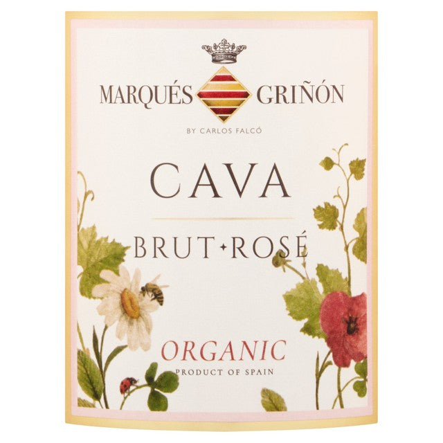 Marques de Grinon Brut Rose Organic Cava 75cl, imported from the UK