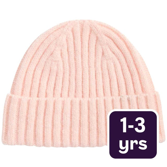 M&S kids beanie hat pink 1-3 years, imported from the UK