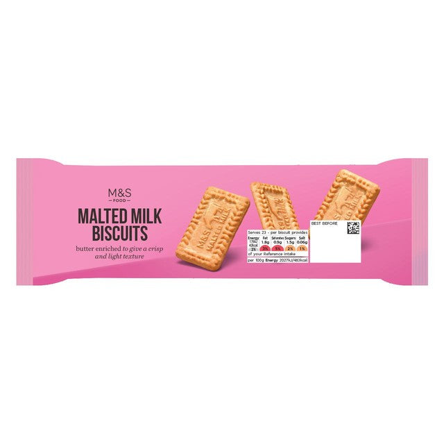M&S malted milk biscuits 200g, imported from the UK